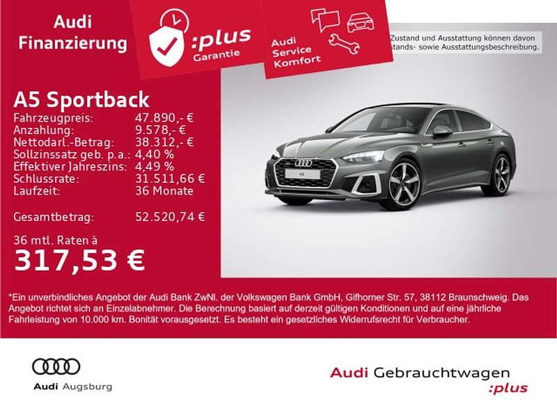 Chronosgrau metallic Gebraucht 2024 Audi A5 S-Line Coupé | 47.890 € (Superpreis) - Bild 1/4