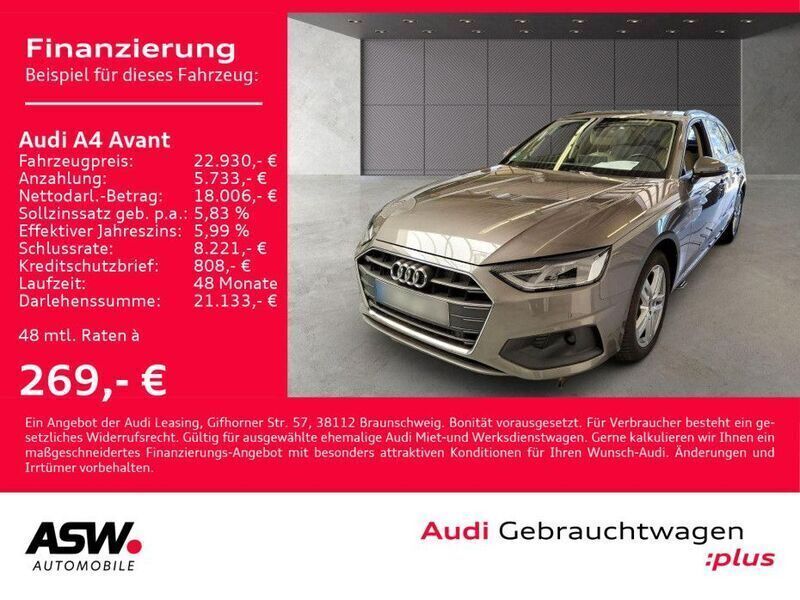 Terragrau metallic Gebraucht 2021 Audi A4 Ambiente Kombi | 22.930 € (Superpreis) - Bild 1/4