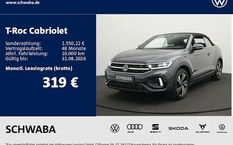 Gebraucht VW T-Roc R-line 150 PS (110 kW) 2023 Rauchgrau metallic schwarz SUV