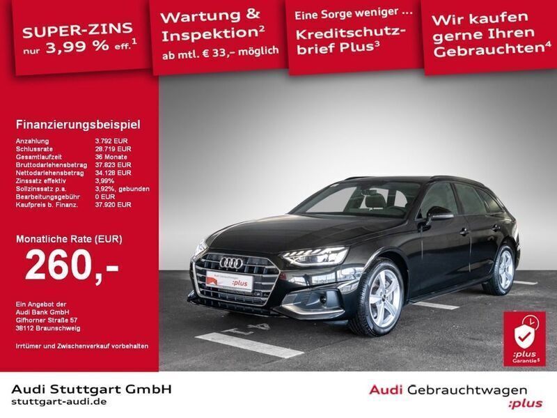 Mythosschwarz metallic Gebraucht 2024 Audi A4 Advanced Plus Kombi | 40.450 € (Teuer) - Bild 1/2