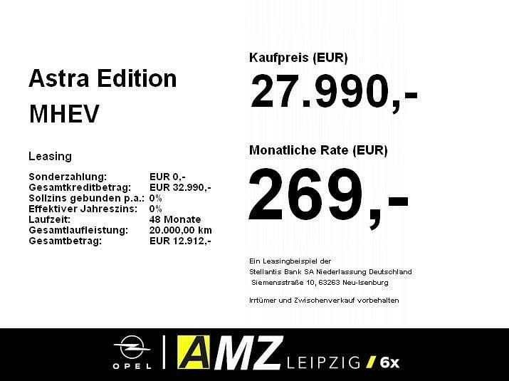 Neu Opel Astra Edition 144 PS (105 kW) 2026 Athletik blau Limousine