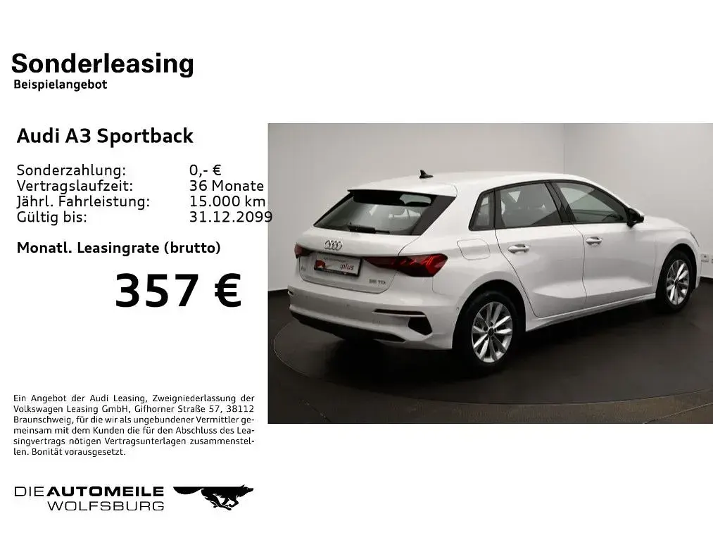 Używany Audi A3 150 KM (110 kW) 2023 Biały Sedan/Limuzyna