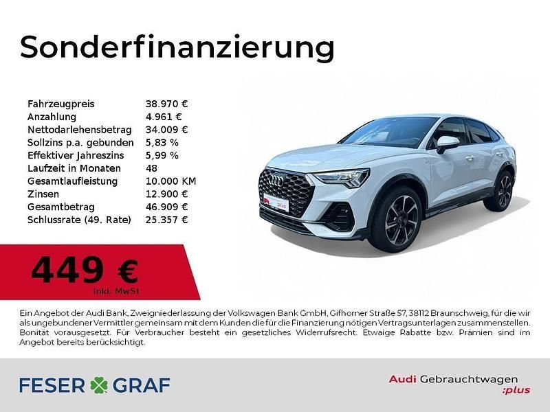 Gletscherweiß Gebraucht 2024 Audi Q3 Sportback Ambiente SUV | 37.970 € (Fairer Preis) - Bild 1/4