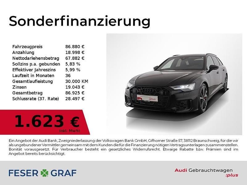 Mythosschwarz metallic Gebraucht 2025 Audi S6 Ambiente Kombi | 86.880 € - Bild 1/4