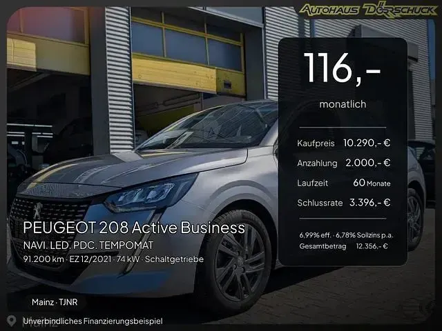 Gebraucht Peugeot 208 Active 130 PS (95 kW) 2021 Grau artense (metallic) Kleinwagen