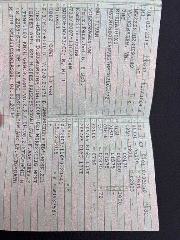 Second-hand VW Multivan 150 CP (110 kW) 2016 Maro Monovolum