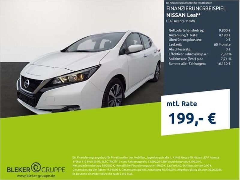 Weiß Gebraucht 2021 Nissan Leaf Acenta Kleinwagen | 13.990 € (Guter Preis) - Bild 1/3