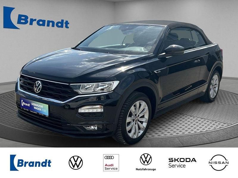 Deep black perleffekt/schwarz (metallic) Gebraucht 2021 VW T-Roc Cabriolet R-line Cabrio | 24.890 € (Fairer Preis) - Bild 1/3