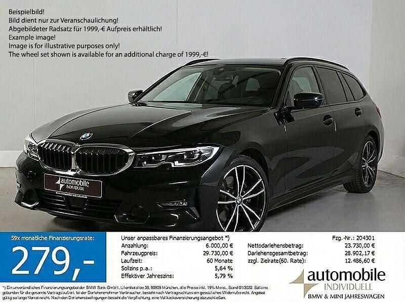 Schwarz Gebraucht 2021 BMW 330 Sport Line Kombi | 25.730 € (Superpreis) - Bild 1/4