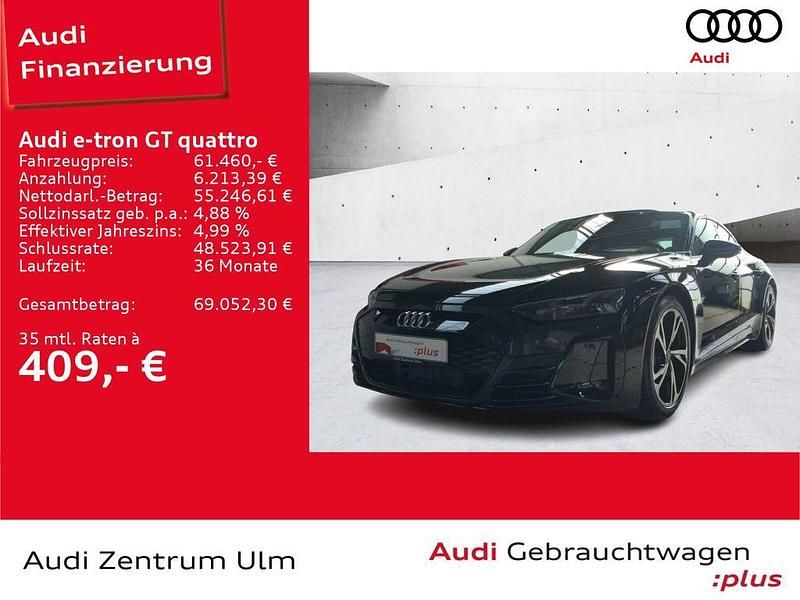 0e mythosschwarz metallic (metallic) Gebraucht 2023 Audi e-tron GT quattro Ambiente Limousine | 61.460 € (Fairer Preis) - Bild 1/4