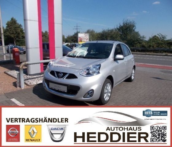 Silber metallic Gebraucht 2016 Nissan Micra Acenta Kleinwagen | 11.290 € (Teuer) - Bild 1/4