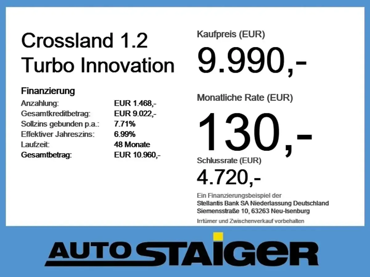 Gebraucht Opel Crossland X Innovation 110 PS (80 kW) 2019 Diamant schwarz/karbon schwarz SUV