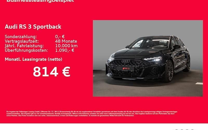 Schwarz Neu 2025 Audi RS3 Sportback Ambiente Kleinwagen | 79.422 € - Bild 1/4