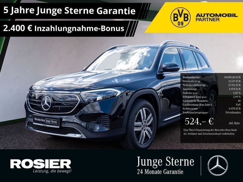 Schwarz / kosmosschwarz (metallic) Gebraucht 2024 Mercedes EQB300 Advanced SUV | 37.319 € (Fairer Preis) - Bild 1/4