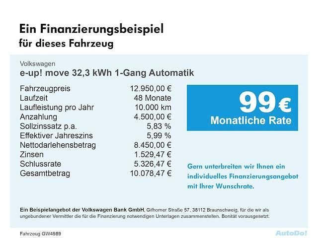 Gebraucht VW e-up! Move 61 kW (83 PS) 2022 Kleinwagen