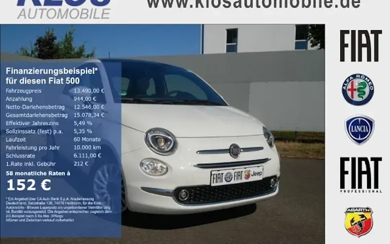 Gebraucht Fiat 500 Dolcevita 70 PS (51 kW) 2022 Weiß Limousine