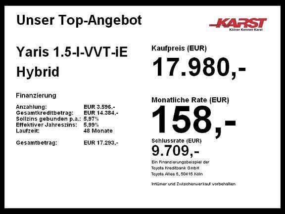 Mysticschwarz mica Gebraucht 2021 Toyota Yaris Hybrid Basis | 17.980 € (Superpreis) - Bild 1/1