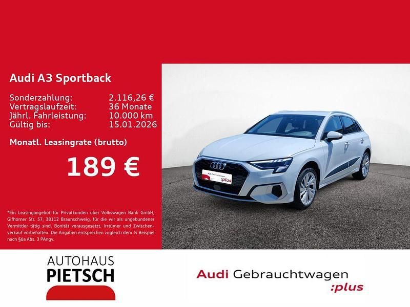 Gletscherweiß metallic Gebraucht 2024 Audi A3 Advanced Plus Limousine | 27.980 € (Guter Preis) - Bild 1/4