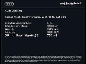 Brugt Audi A6 e-tron Performance 269 kW (367 HK) 2025 Grå Stationcar