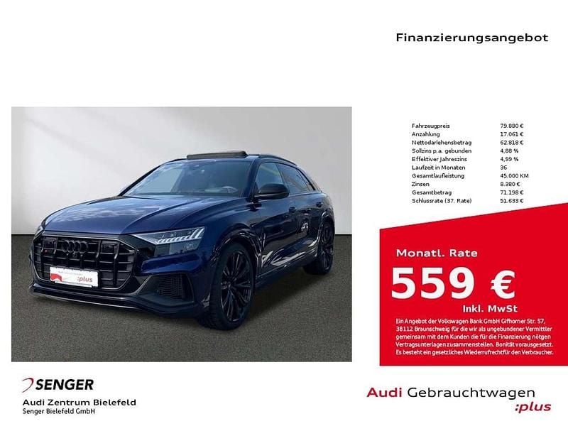 Navarrablau metallic Gebraucht 2022 Audi SQ8 Ambiente SUV | 79.880 € (Fairer Preis) - Bild 1/4