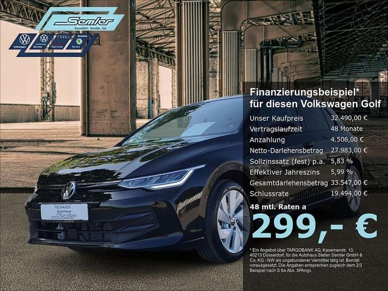 Grenadillschwarz metallic Neu 2025 VW Golf VIII Goal Limousine | 32.490 € (Guter Preis) - Bild 1/4