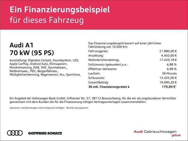 Gebraucht Audi A1 Sportback Advanced Plus 95 PS (69 kW) 2024 Schwarz Kleinwagen
