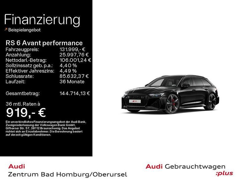 Mythosschwarz metallic Gebraucht 2025 Audi RS6 Performance Kombi | 131.999 € (Fairer Preis) - Bild 1/4
