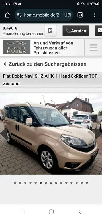Gebraucht Fiat Doblò Lounge 120 PS (88 kW) 2016 Beige Van / Kleinbus