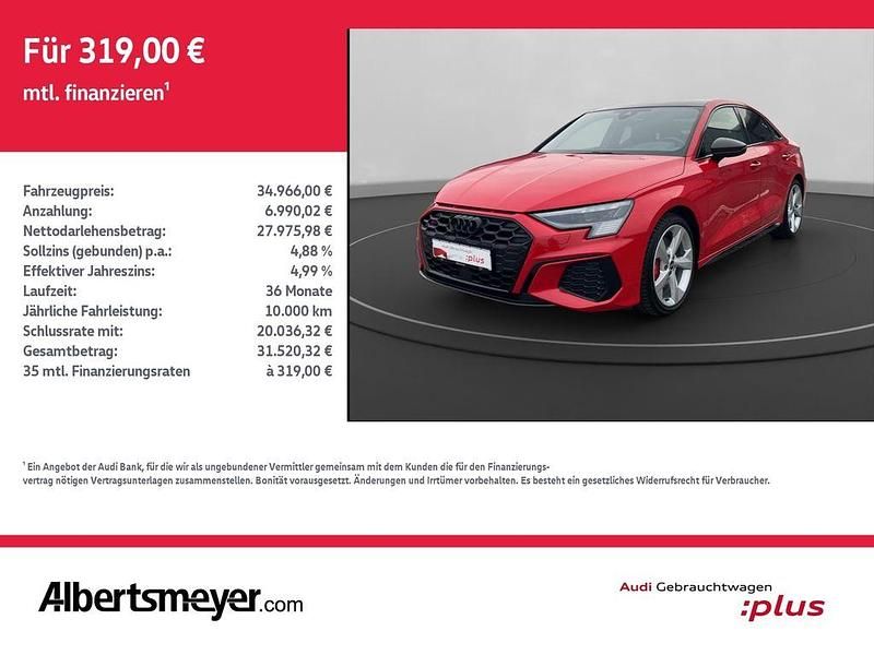 Tangorot metallic Gebraucht 2021 Audi S3 Ambiente Limousine | 34.966 € (Teuer) - Bild 1/4