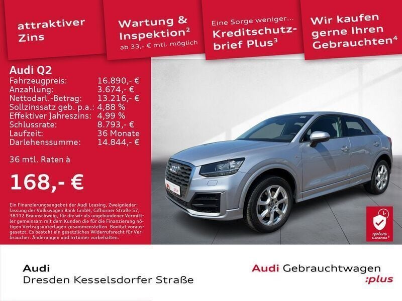 Florettsilber metallic Gebraucht 2017 Audi Q2 Sport SUV | 16.890 € (Fairer Preis) - Bild 1/2