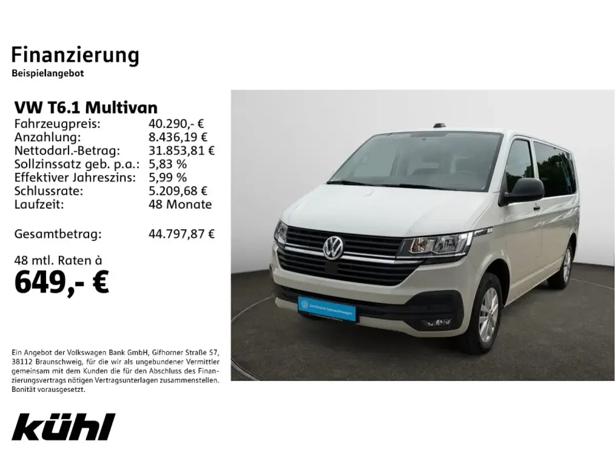 Gebraucht VW Multivan Family 150 PS (110 kW) 2021 Van / Kleinbus