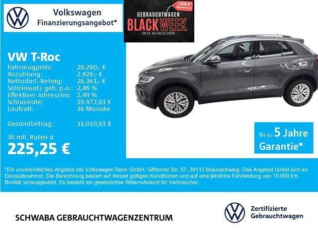 Indiumgrau metallic Gebraucht 2025 VW T-Roc Life SUV | 29.290 € (Superpreis) - Bild 1/4