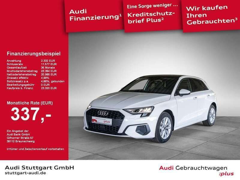 Weiß Gebraucht 2021 Audi A3 Sportback Sport Limousine | 25.920 € (Fairer Preis) - Bild 1/2