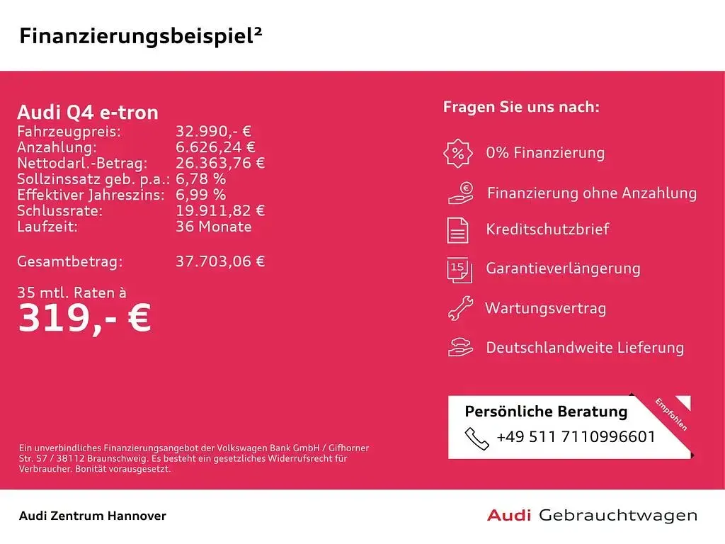 Gebraucht Audi Q4 e-tron Advanced 194 kW (265 PS) 2023 Kieselgrau SUV