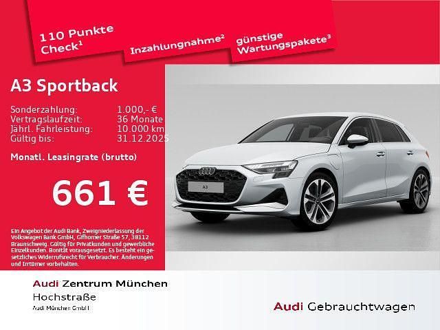 Gletscherweiß metallic Gebraucht 2025 Audi A3 Sportback e-tron Advanced Plus Kleinwagen | 47.713 € - Bild 1/2