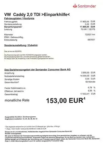 Brugt VW Caddy 102 HK (75 kW) 2021 Hvid MPV