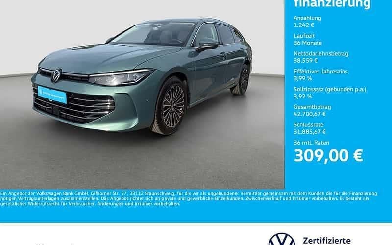 Grün Gebraucht 2024 VW Passat Elegance Kombi | 39.801 € (Superpreis) - Bild 1/4