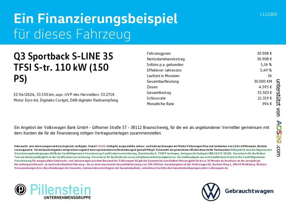 Gebraucht Audi Q3 Sportback S-Line 150 PS (110 kW) 2024 Grau SUV