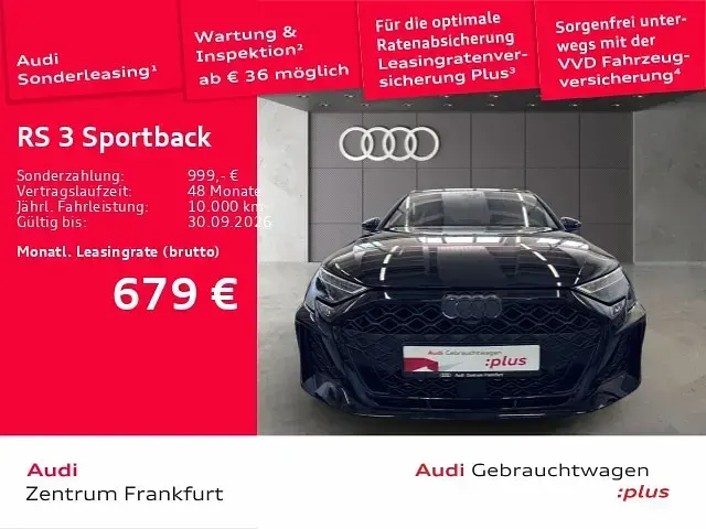 Neu Audi RS3 Sportback Premium 400 PS (294 kW) 2025 Mythosschwarz metallic Kleinwagen