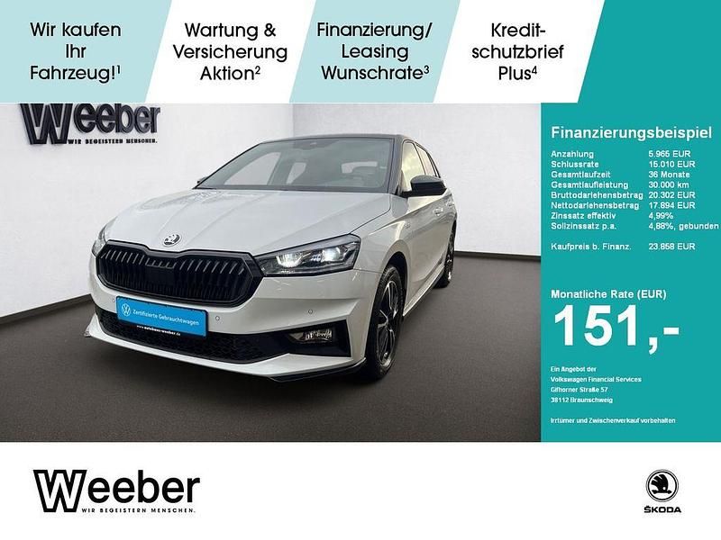 Weiß Gebraucht 2025 Skoda Fabia Monte Carlo Limousine | 23.858 € (Fairer Preis) - Bild 1/4