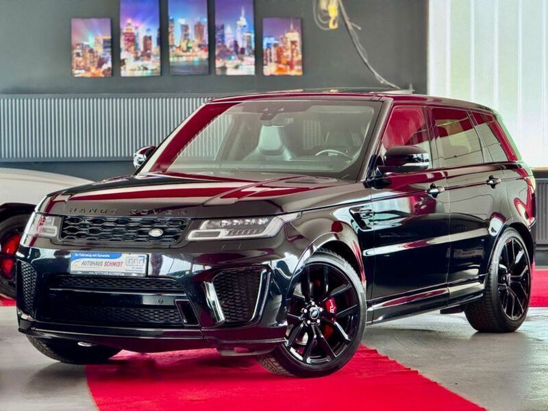 Santorini black Gebraucht 2022 Land Rover Range Rover Sport SVR SUV | 72.800 € (Superpreis) - Bild 1/4