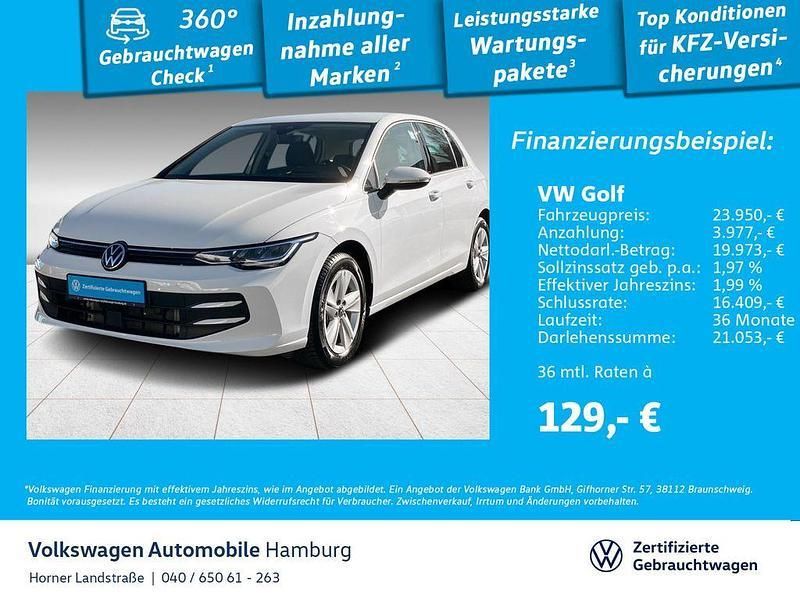 Pure white Gebraucht 2024 VW Golf VIII Life Limousine | 23.950 € (Fairer Preis) - Bild 1/3