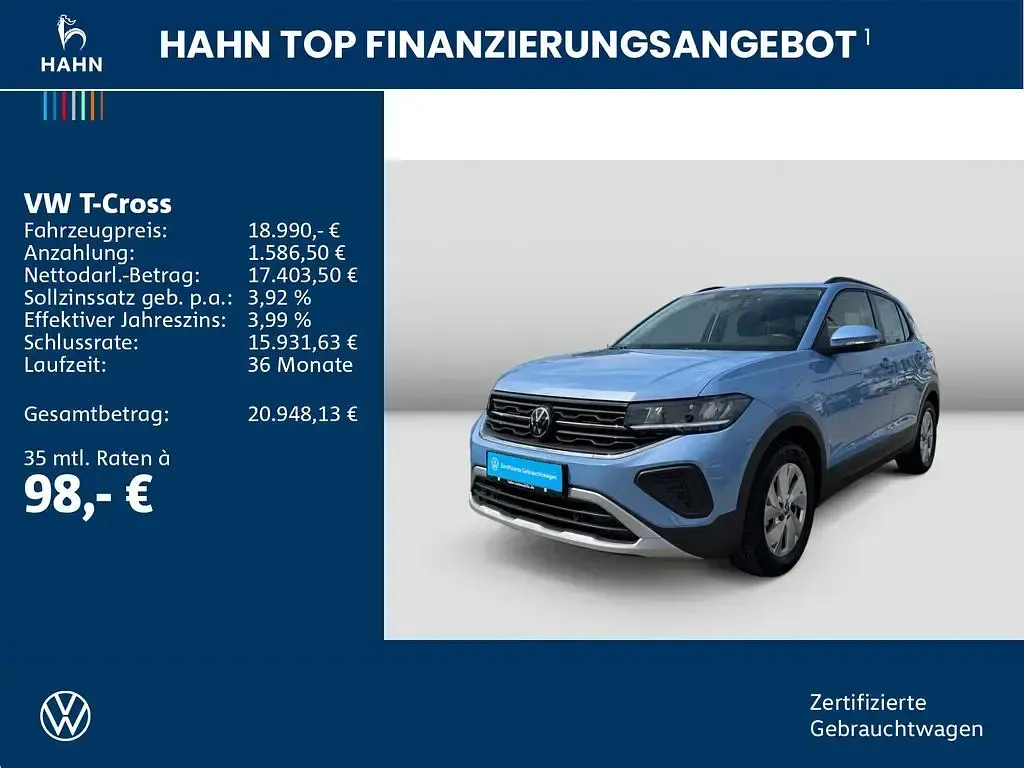 Usata VW T-Cross Life 95 CV (69 kW) 2025 Blu SUV