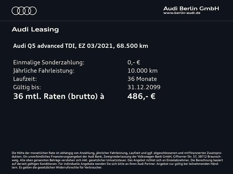 Gebraucht Audi Q5 Advanced Plus 163 PS (119 kW) 2021 Navarrablau metallic SUV