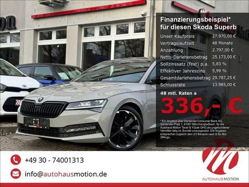 Steelgrau Gebraucht 2021 Skoda Superb SportLine Limousine | 27.970 € (Fairer Preis) - Bild 1/4