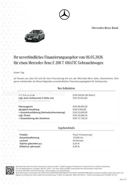 Gebraucht Mercedes E200 AMG Line Premium Plus 227 PS (166 kW) 2024 Verdesilber  lack Kombi