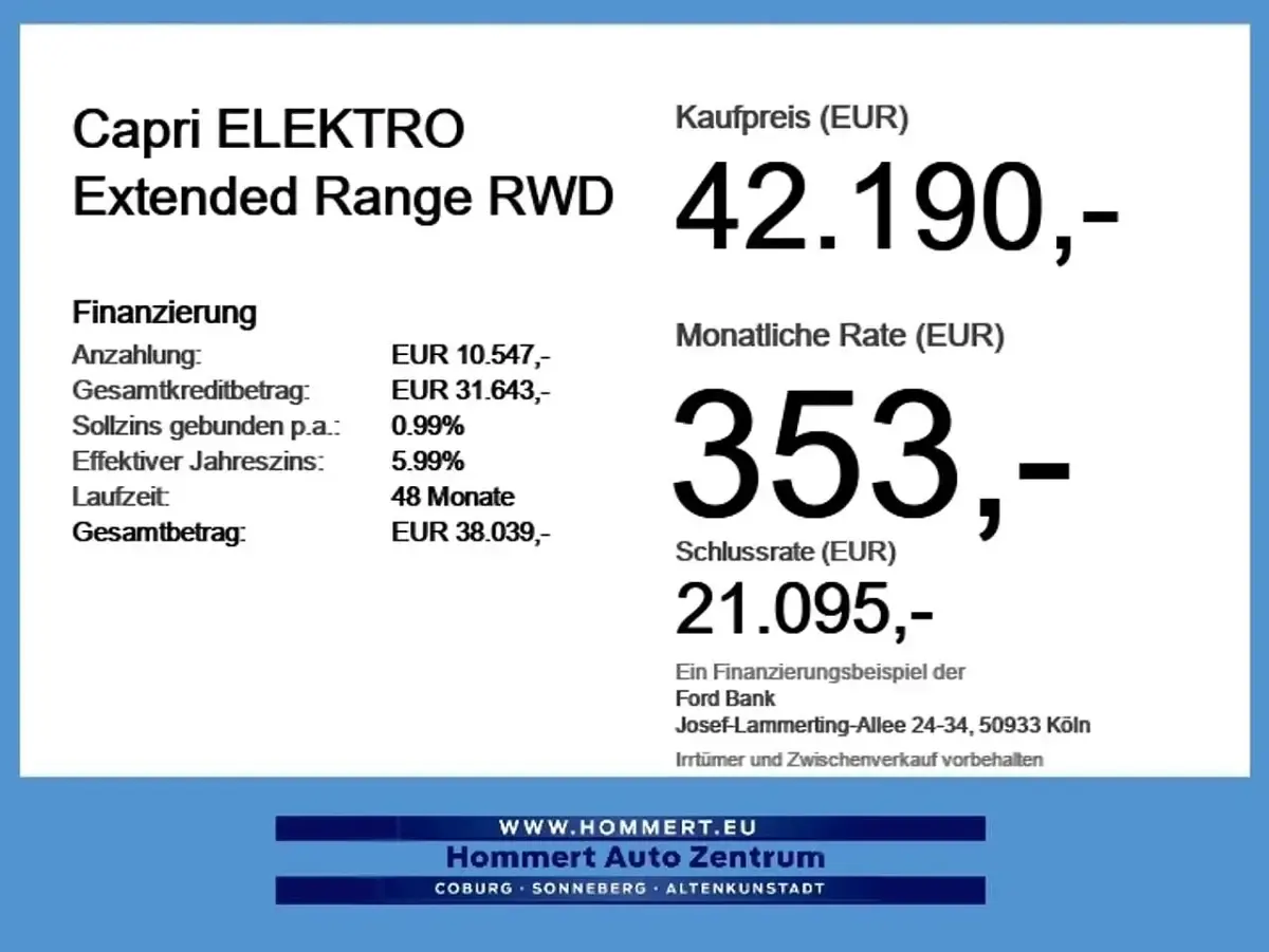 Neu Ford Capri Extended Range 210 kW (286 PS) 2026 Yivid yellow SUV