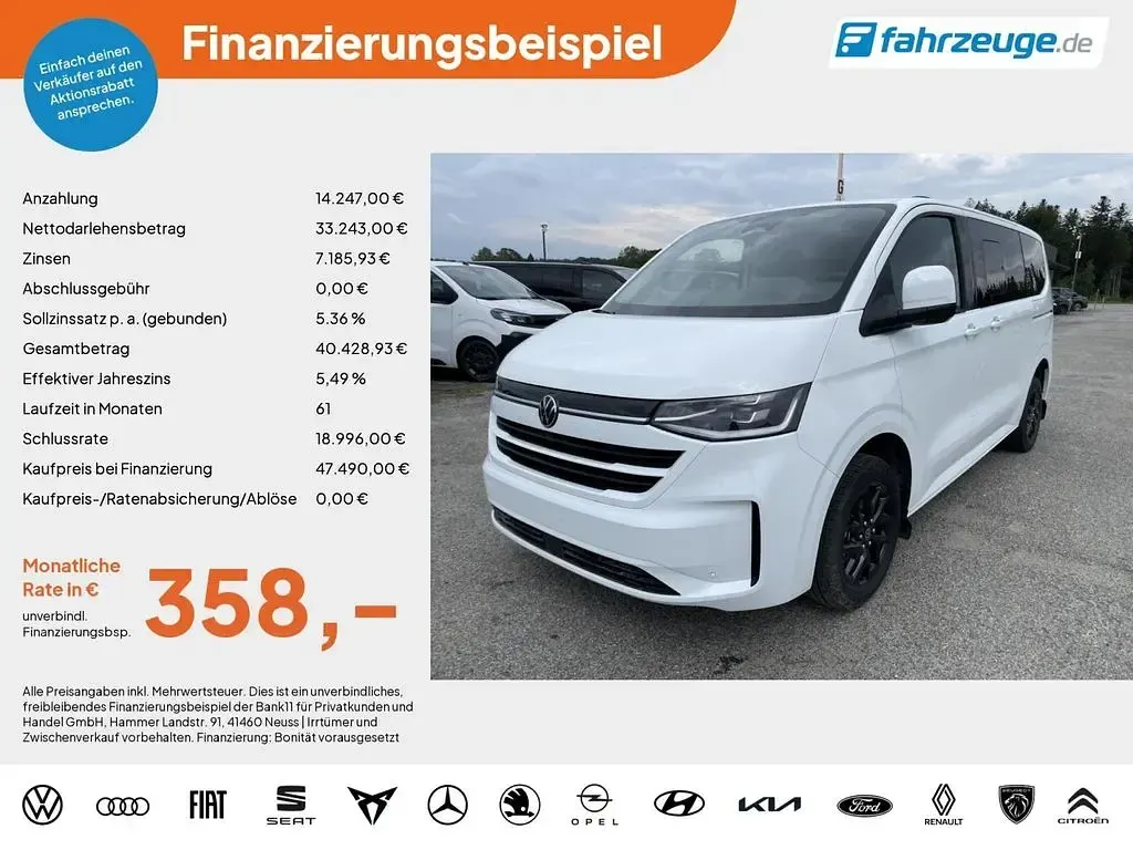 Neu VW Caravelle Style 150 PS (110 kW) 2026 Weiß Van