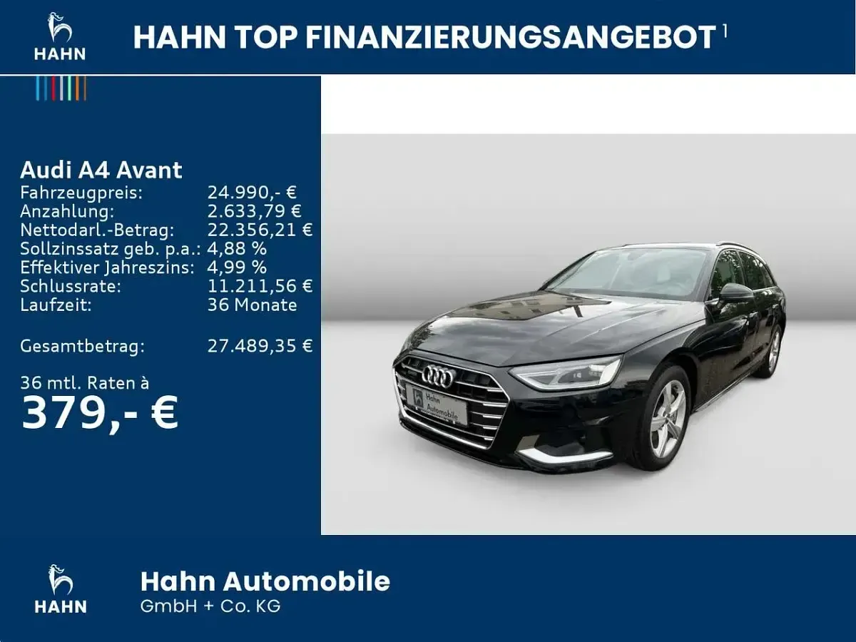 Brugt Audi A4 Advanced 190 HK (139 kW) 2020 Sort Stationcar