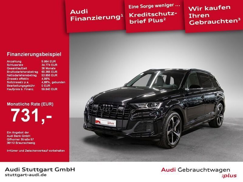 Mythosschwarz metallic Gebraucht 2022 Audi Q7 S-Line SUV | 59.840 € (Fairer Preis) - Bild 1/2